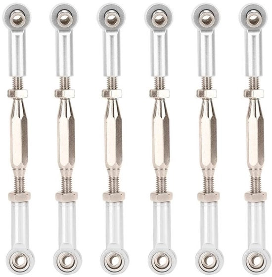 Set di guida 6 pezzi in alluminio - Regolabile lunghezza 81-96 mm - Adatto per auto RC - Robusto e duraturo - Facile da installare - Manubrio guida RC
