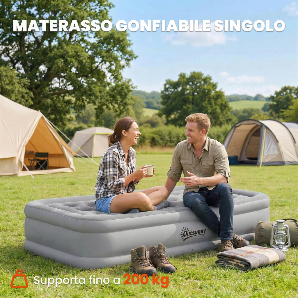 Materassino Autogonfiante Singolo ¨C zephmum ¨C Grigio, Floccato