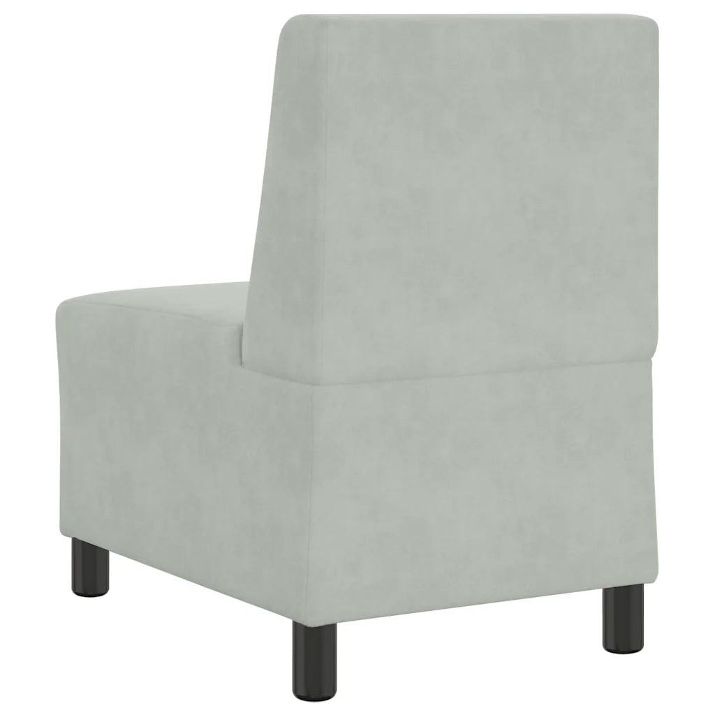 vidaXL Divano componibile senza braccioli grigio chiaro 55 cm in velluto