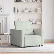 vidaXL Divano Letto Singolo Grigio chiaro 90 x 165 x 87 cm Velluto