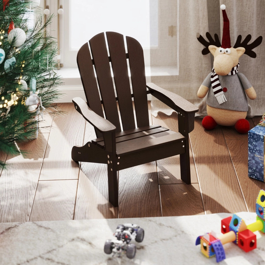 Sedia adirondack da campeggio per bambini con design ergonomico per patio, Sedia da giardino per bambini da 3 a 8 anni Marrone-Poltrone e sdraio