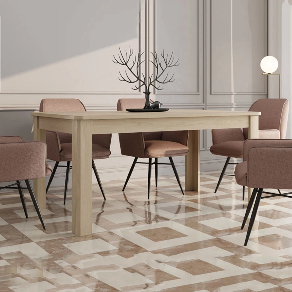 Olgiate, Tavolo Fisso 8 Posti, 160x91x77h cm Marrone Rovere