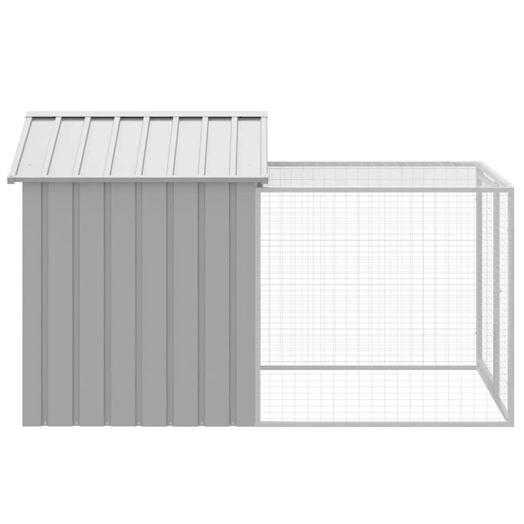 Pollaio/recinto con recinto chiaro 117 x 201 x 123 cm acciaio zincato grigio 02_0043958