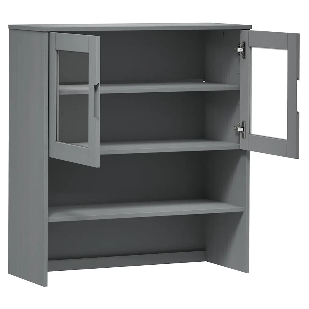 Piano Credenza MOLDE Grigio 90x35x100 cm Legno Massello di Pino 350551