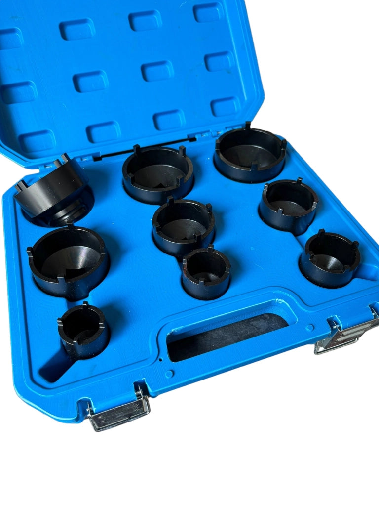 SET CHIAVI A BUSSOLA PER SERRAGGIO GHIERE 9 PZ KM4-KM12 CON DENTI ESTERNI