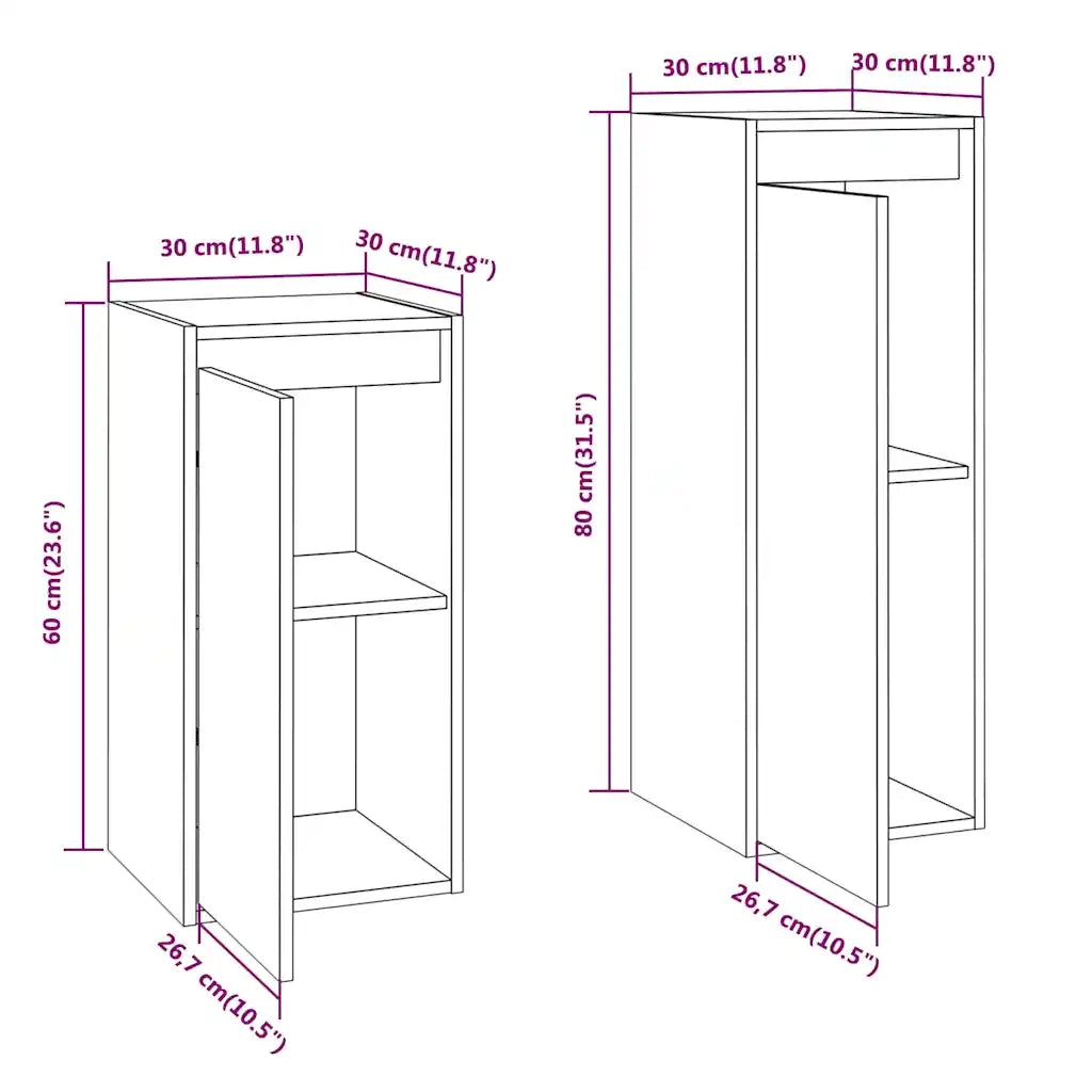Mobili Porta TV 2 pz in Legno Massello di Pino 3100154