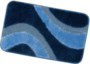 Tappeto Bagno 50x80 cm Scendiletto Antiscivolo Shaggy 3D Moderno Assorbente Blu