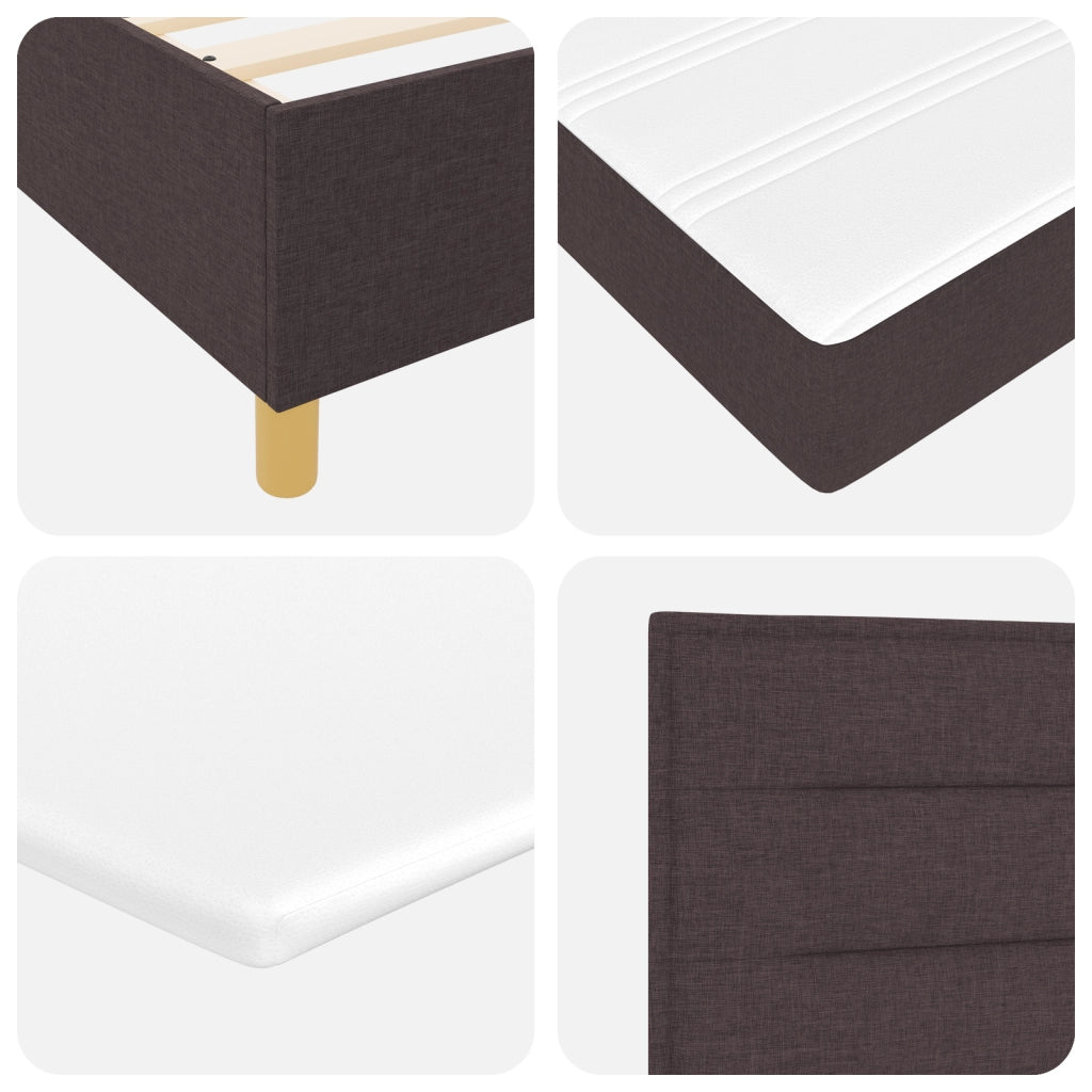 Letto Box Spring con Materasso Marrone Scuro 100x200 cm Fabbricato