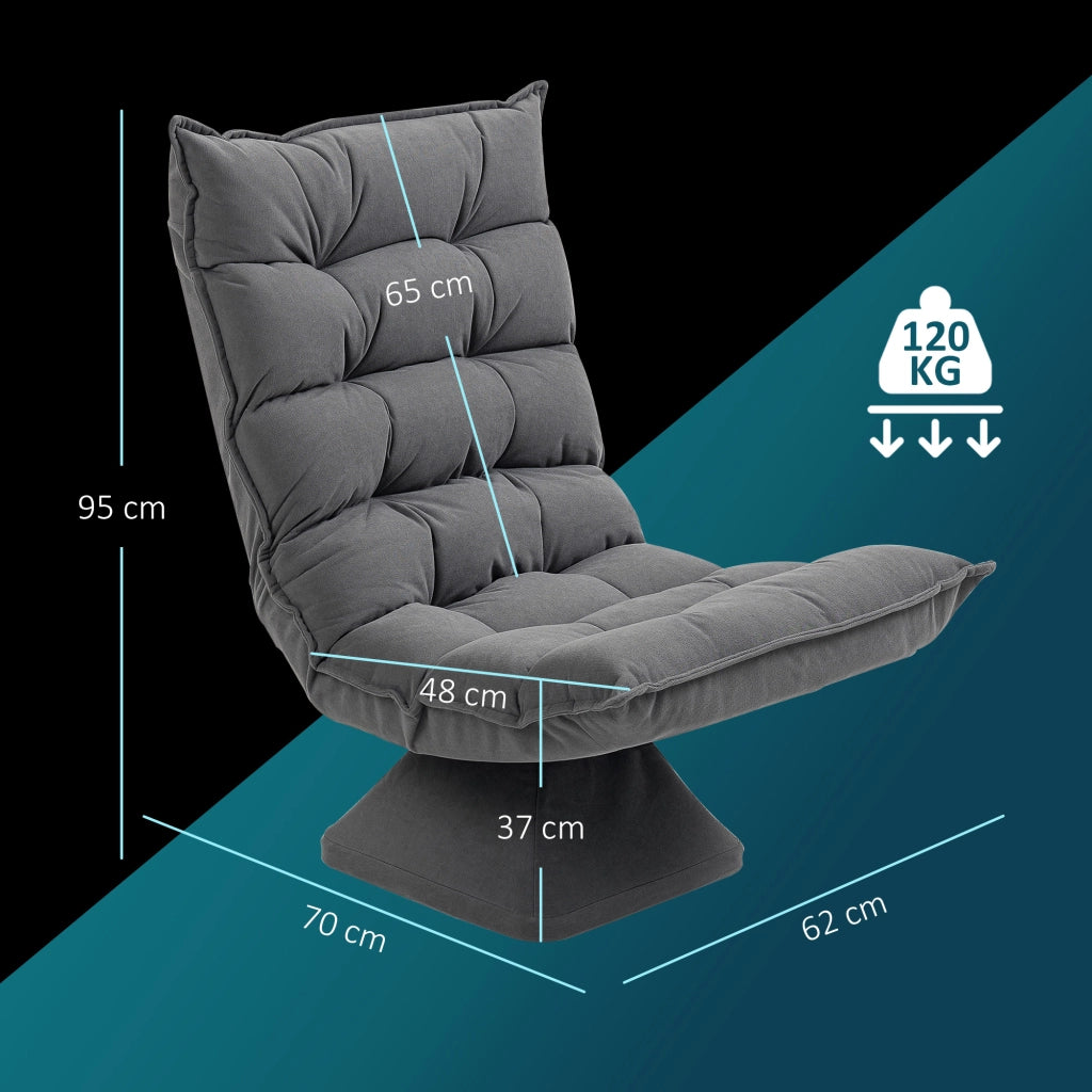 Poltrona Relax Sedia Girevole ¨C zephmum ¨C Grigio 62x70x95