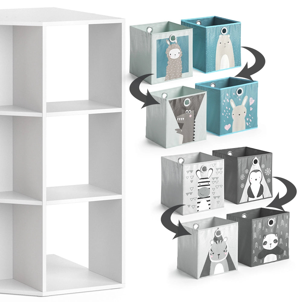 Vicco Libreria bambini Bianco 64 x 107.8 cm con 4 scatole pieghevoli