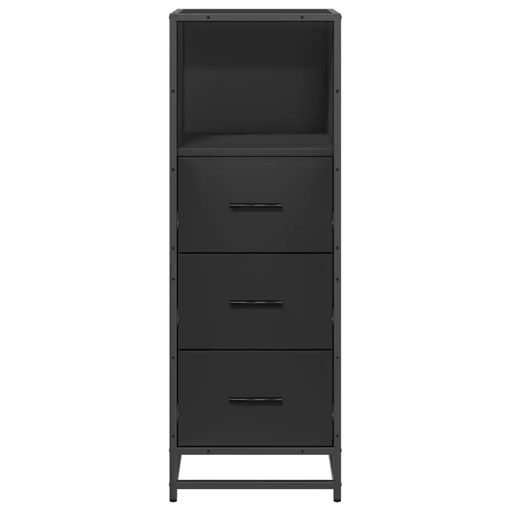 vidaXL Armadietto da Bagno Nero 35x37,5x100 cm in Legno Multistrato