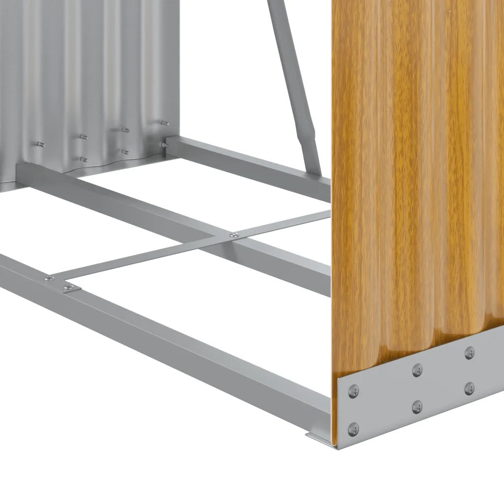 Portaceppi Effetto Legno 80x45x190 cm in Acciaio Zincato 364580