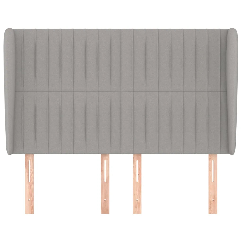 Testiera | Testata ad Orecchio Grigio Chiaro 147x23x118/128 cm in Tessuto