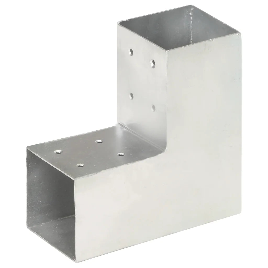 Connettori per Pali a Forma di L 4 pz Metallo Zincato 81x81 mm cod mxl 56354