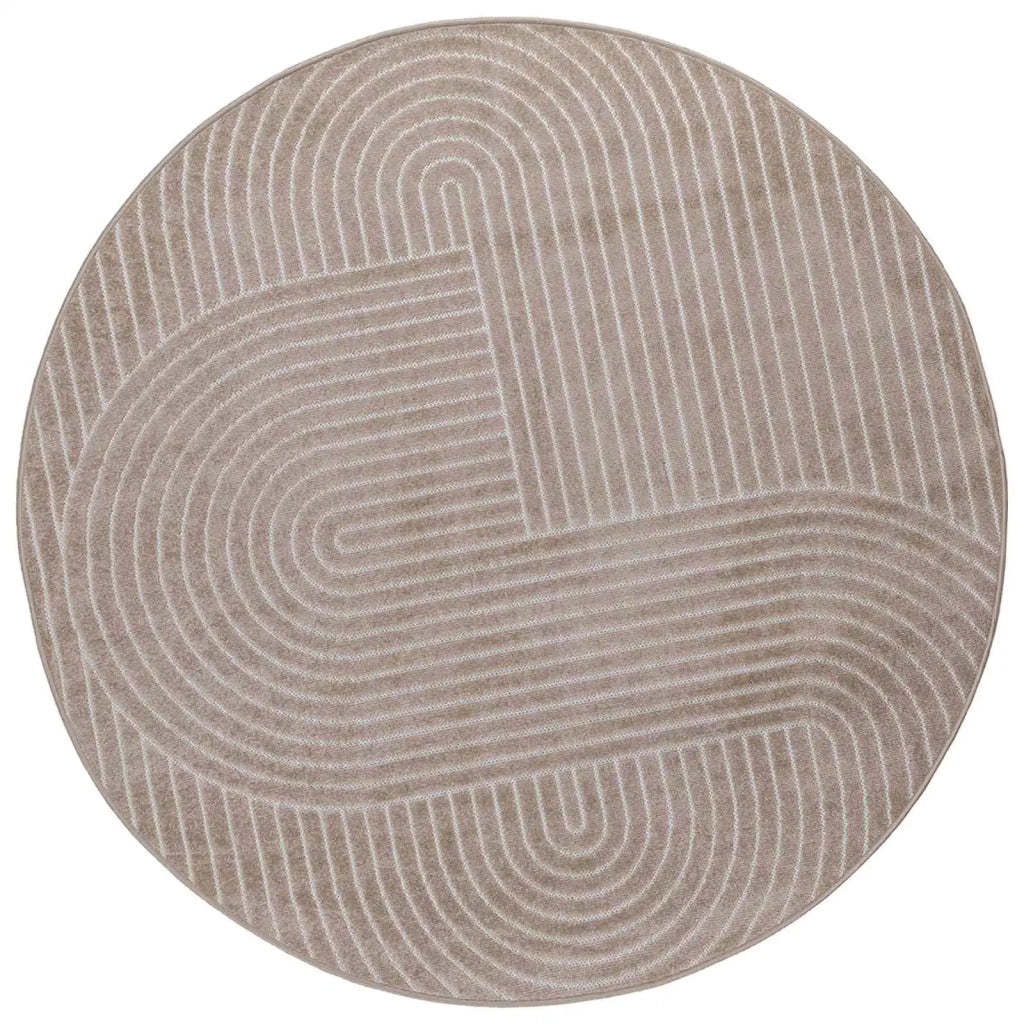 Tappeti per area Rotondo PALMERAS Beige Ø 160 CM Poliestere 42022594