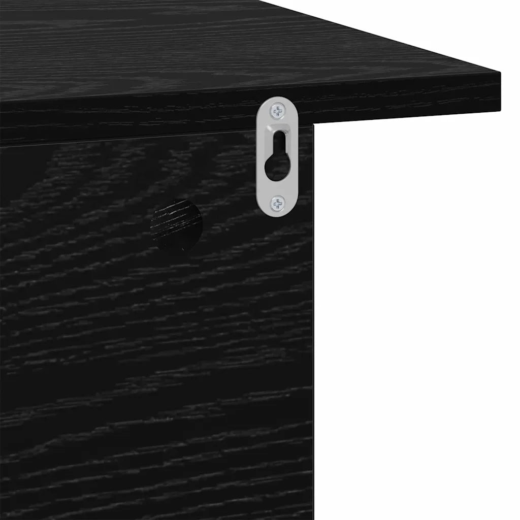Comodino Rovere Nero 40 x 30 x 25 cm Legno ingegnerizzato 891170