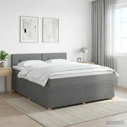 Letto box spring con materasso Grigio Scuro 140 x 190 cm 3451462