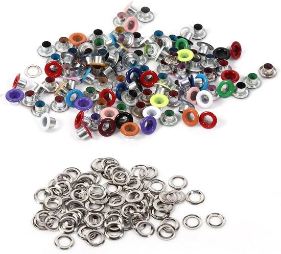 100 Set di Orecchini a Sfera 4mm in Metallo a 4 Colori per Scrapbooking, Carta, Cuoio e Accessori Artigianali (Colori Misti)