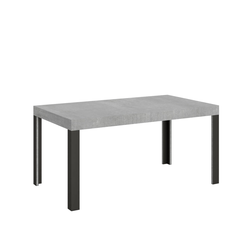 Tavolo allungabile 90x160/264 cm Linea telaio Antracite - Cemento