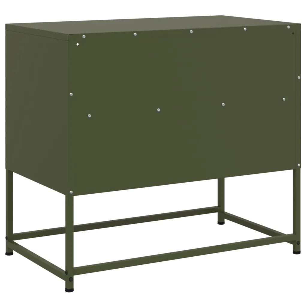 Mobile TV Verde Oliva 68x39x60,5 cm in Acciaio 846552