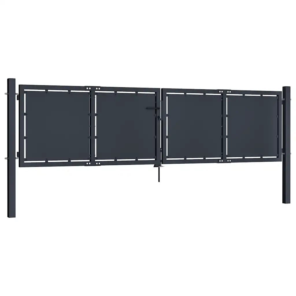 Cancello da Giardino in Acciaio 300x75 cm Antracite 144523