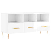Mobile TV | Armadietto TV | Mobile Porta TV Bianco Lucido 102x36x50 cm in Legno Multistrato