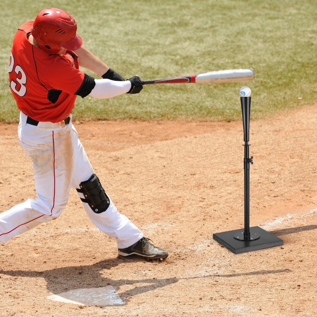 Supporto portatile per battuta con base stabile e gomma superiore, Tee da battuta da baseball per allenamento colpire la palla