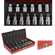 Trade Shop - Set 13pz Bussole Boccole Chiavi Torx Inserti Maschi E Femmina In Valigetta Crv -