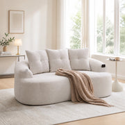 DIVANO 2 POSTI Curvo 164x92x60 cm in Chenille Beige