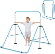 KOMFOTTEU Barra da ginnastica pieghevole per bambini, barra orizzontale con altezza regolabile in 5 livelli da 90 a 130 cm, carico di 70 kg, attrezzatura portatile per allenamento per interni esterni