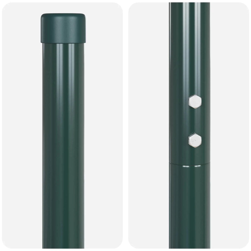 Palo della recinzione 12 pz Verde Acciaio Verniciato a Polvere CFW1848833