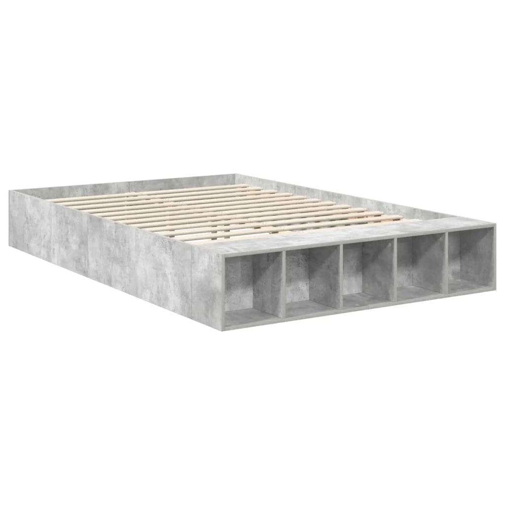 Struttura del letto con lo scaffale Grigio cemento 160 x 200 cm