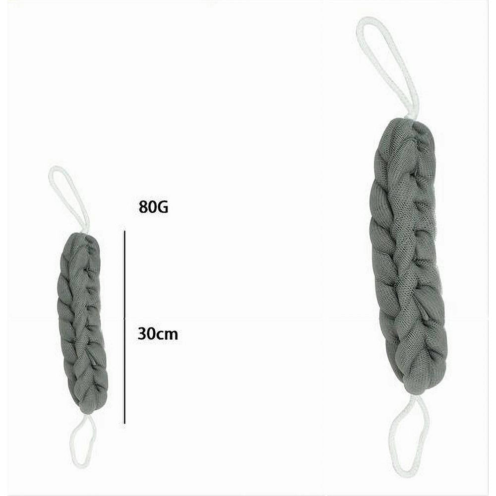 Trade Shop - Lavaschiena Spugna Rete Esfoliante Bagno Doccia A Treccia Scrubber 79593 Grigia -