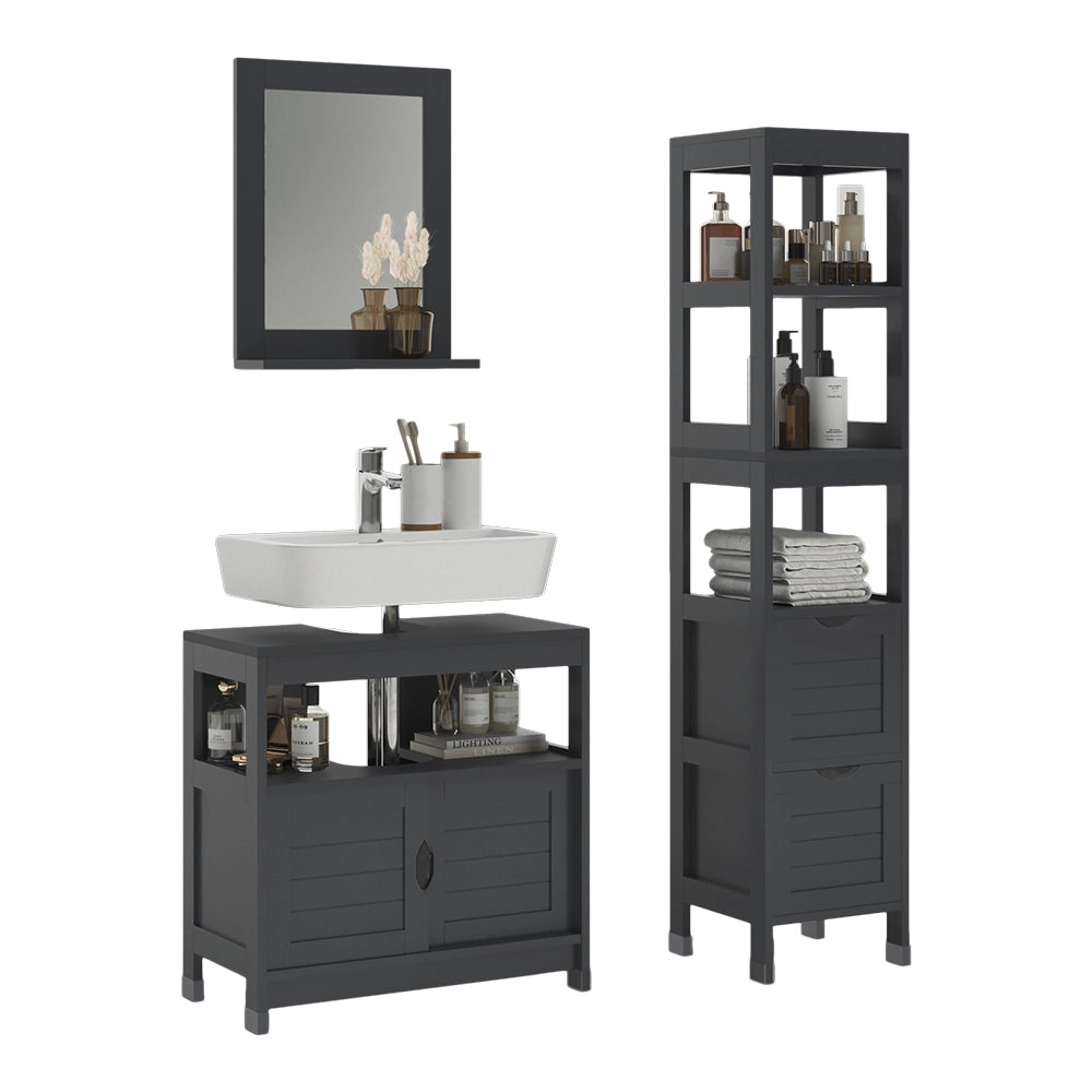 Vicco Set di mobili da bagno Grigio 3 parti