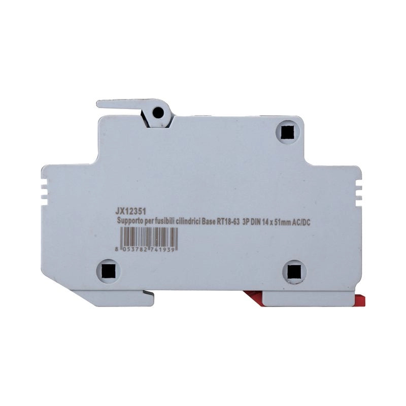 Portafusibile Modulare DC Fotovoltaico 3P 3M D14X51mm 63A DC 1000V IP20 IEC60269-6