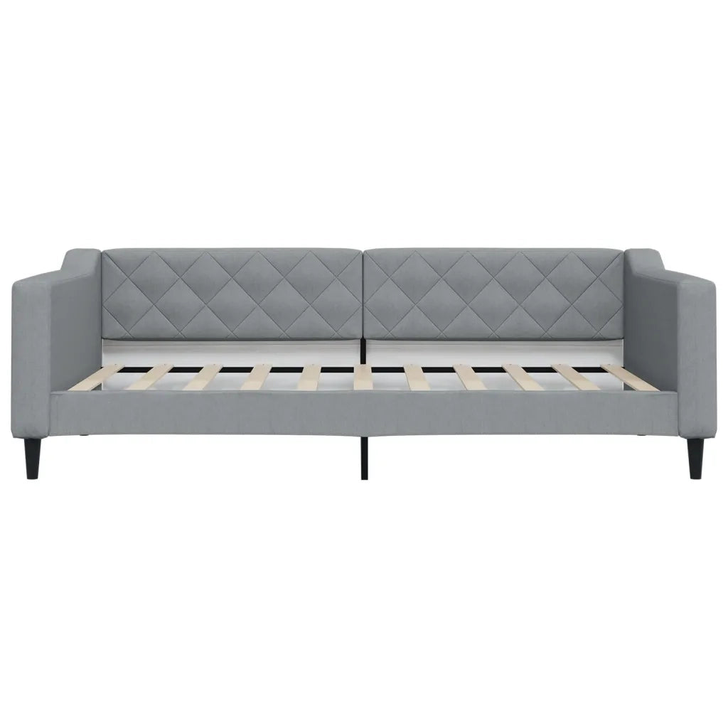 Letto da Giorno Grigio Chiaro 100x190 cm in Tessuto 354176