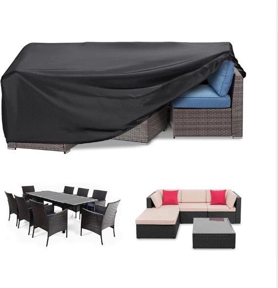 Hoezen per terrazza in tessuto 420D Oxford impermeabile, dimensioni 280x204x90cm, forma rettangolare, protezione UV, resistenti all'acqua, realizzati in rattan.
