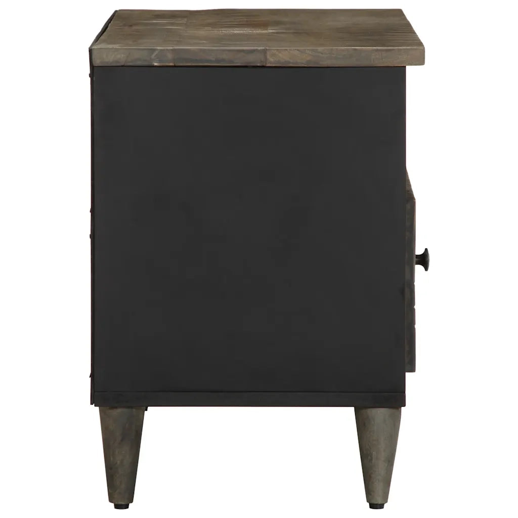 Mobile Porta TV Nero 80x33x46 cm in Legno Massello di Mango 4017809