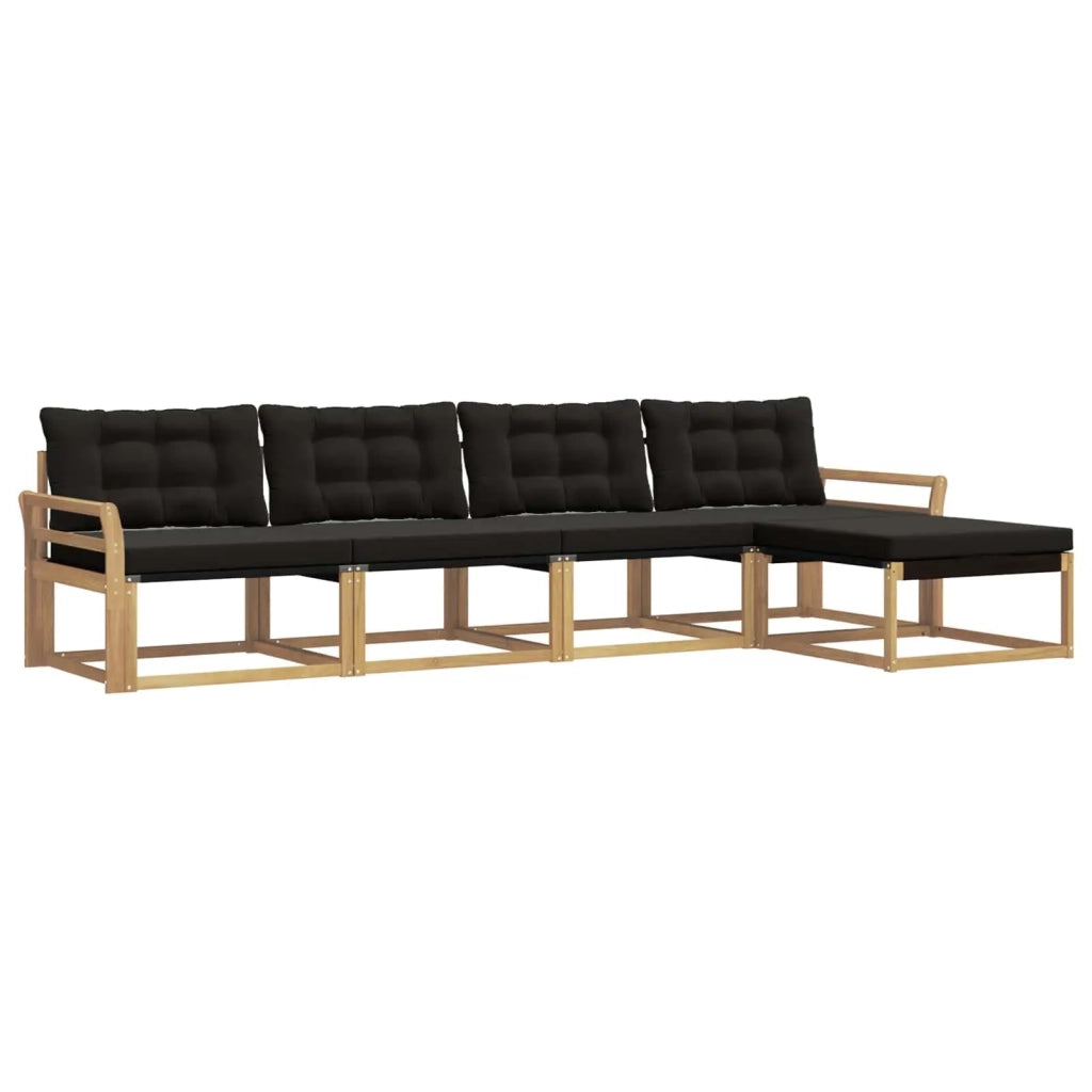 Set di divani da esterno 5 pz Bianco e Nero 3388590