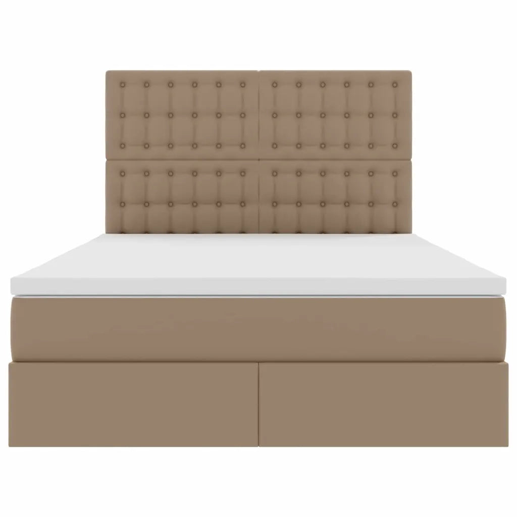 Letto con contenitore e LED con led Cappuccino 140 x 190 cm 3372304