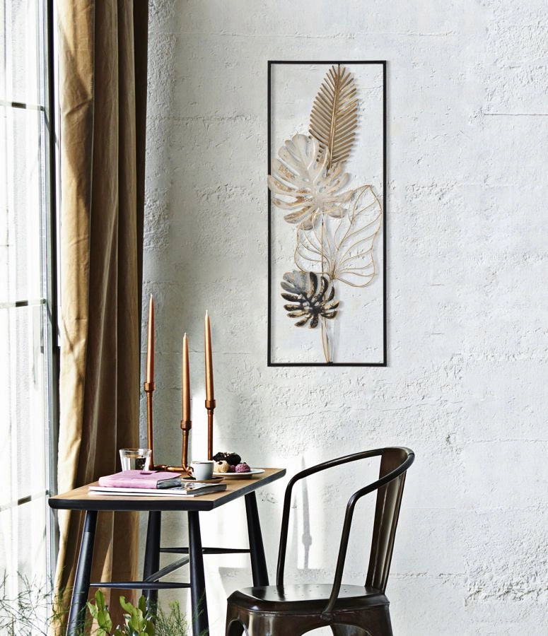 Pannello Decorativo in Metallo Plam -b- cm 28,5x3x74