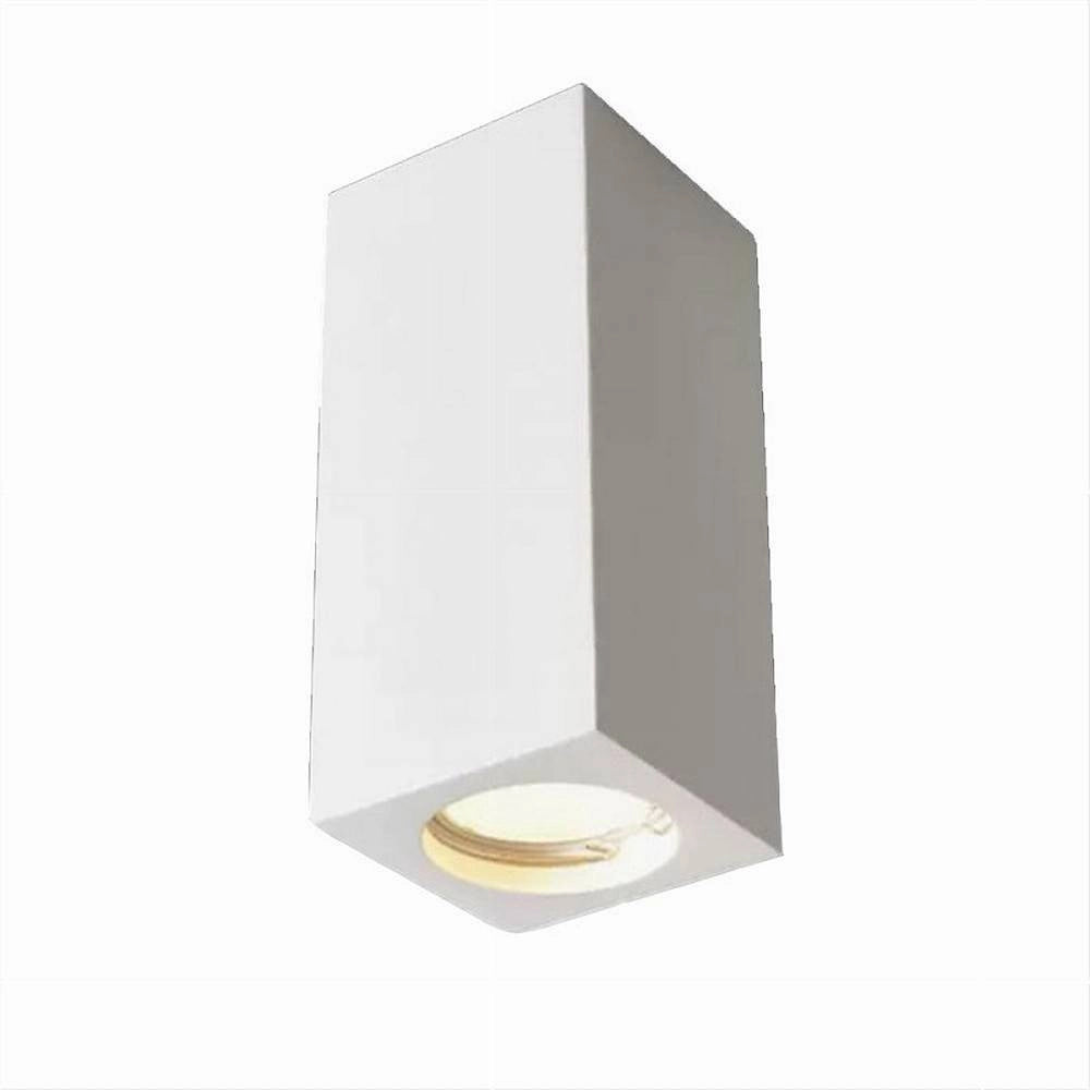 Trade Shop - Porta Faretto Applique Soffitto In Gesso Verniciabile Forma Cubo Gu10 Gs-c140-q -