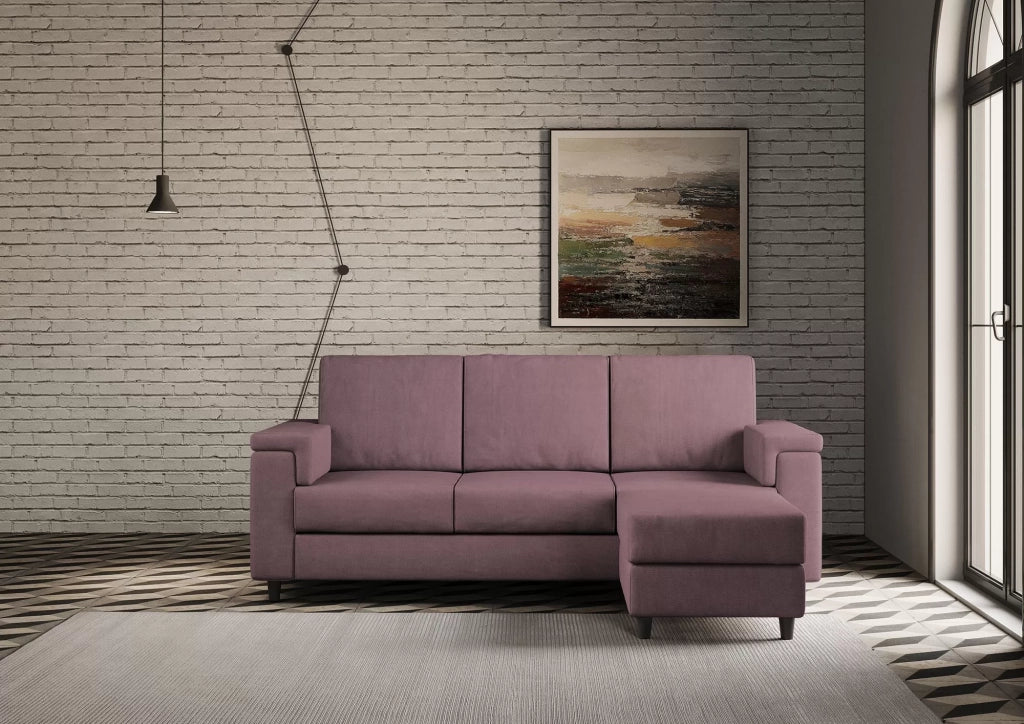 Divano marrak 3 posti (tre sedute da 60cm) + pouf misure esterne l.208 p.155 | prugna - Mobili 2G