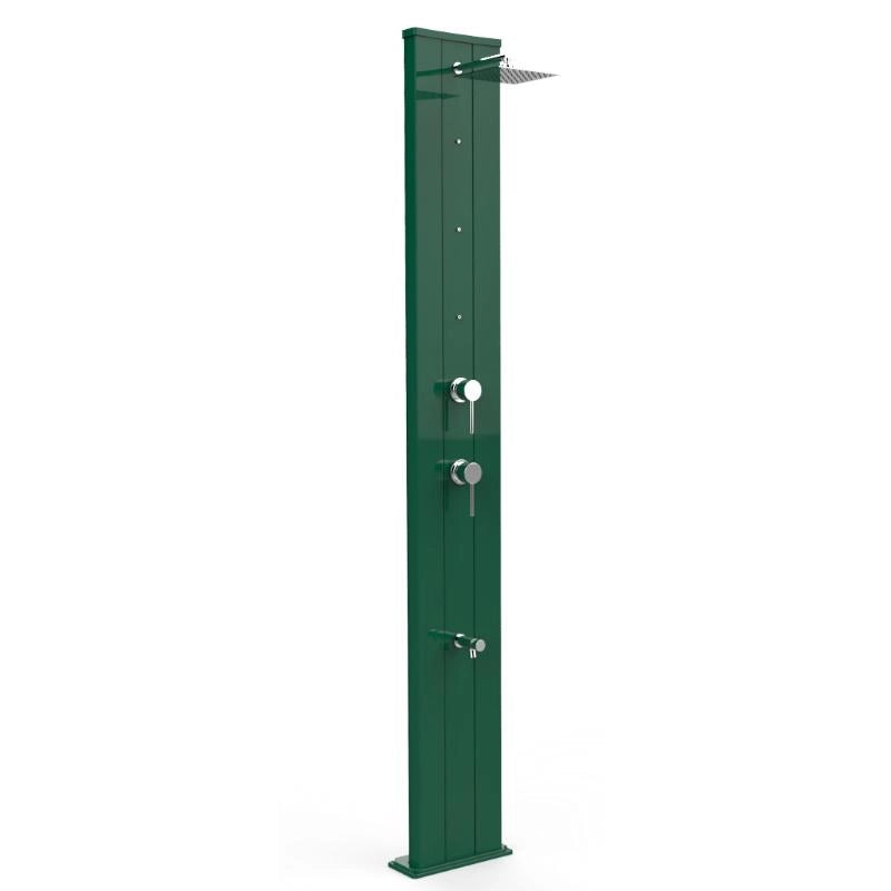 Doccia Tradizionale In Alluminio Dada Con Miscelatore, Nebulizzatore E Lavapiedi Colore Verde Scuro Cv-D455/6016