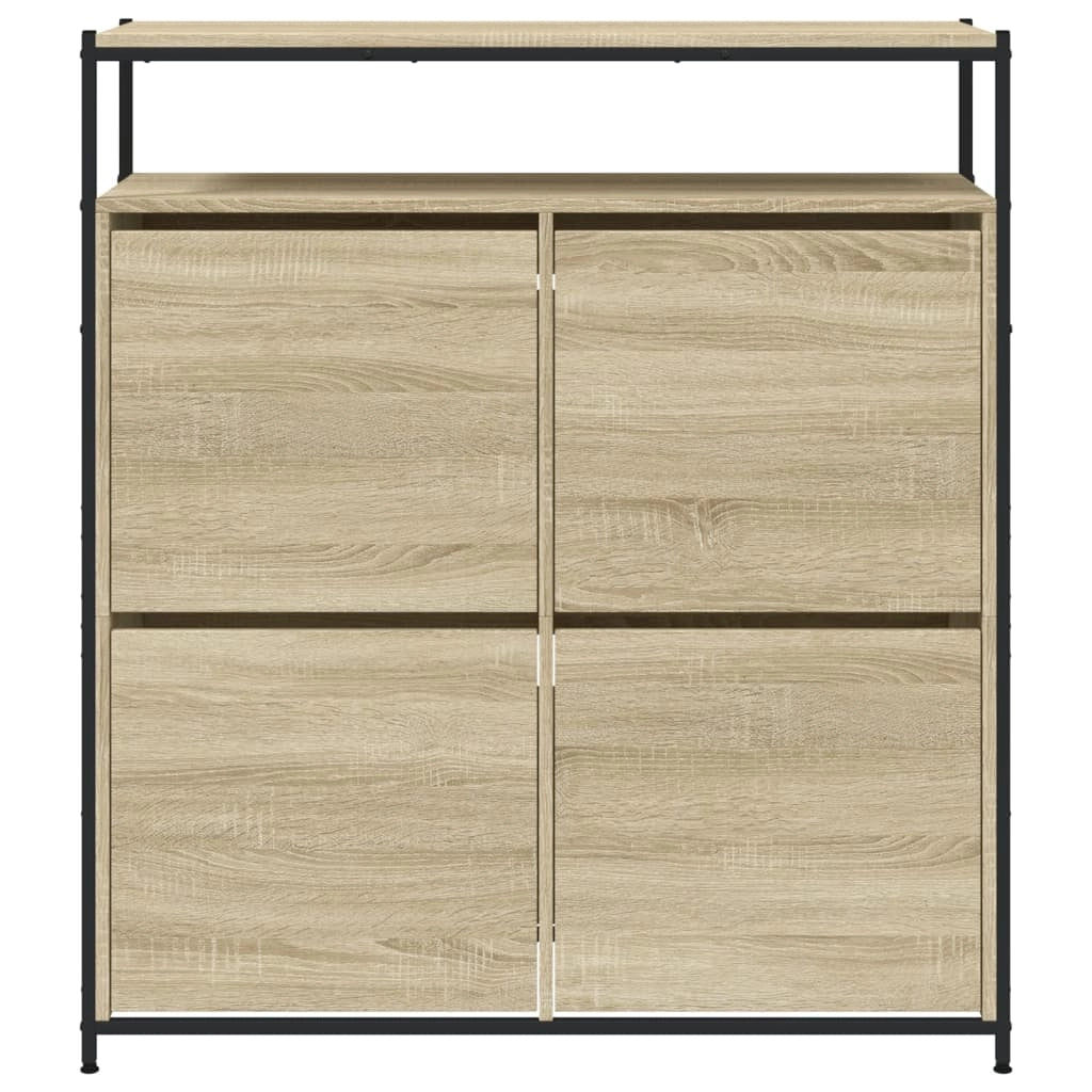 Scarpiera mobile contenitore per scarpe mobile per ingresso/corridoio/soggiorno 4 cassetti a ribalta marrone Sonoma 02_0021373