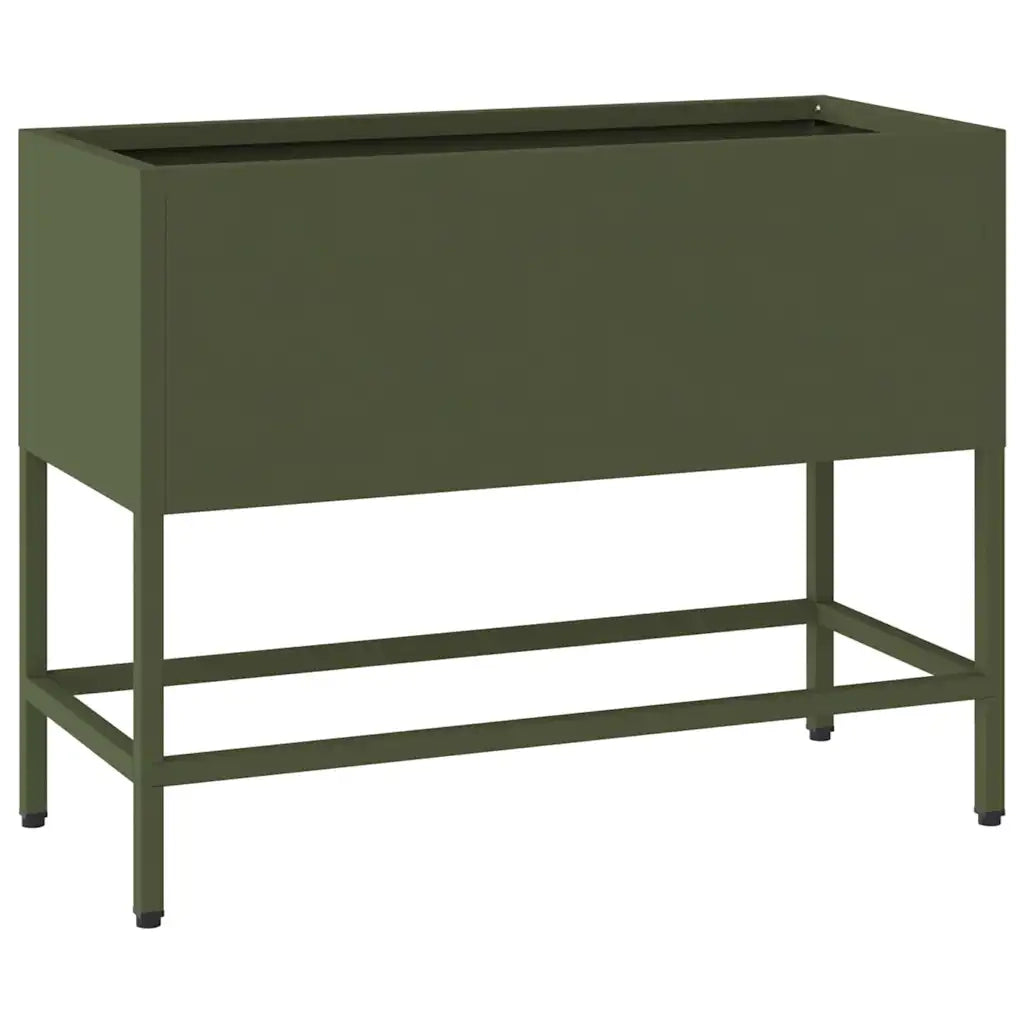 Vaso da Giardino Rialzato Oliver verde 60 x 26 x 45 cm Acciaio 865886