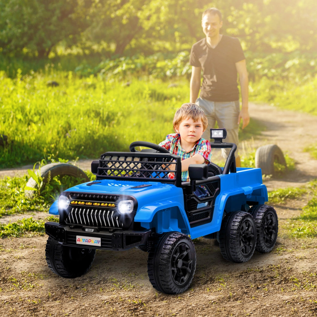 Auto Elettrica Bambini 12V con Rimorchio ¨C Xylo ¨C LED Musica Clacson 3-8 Anni Blu