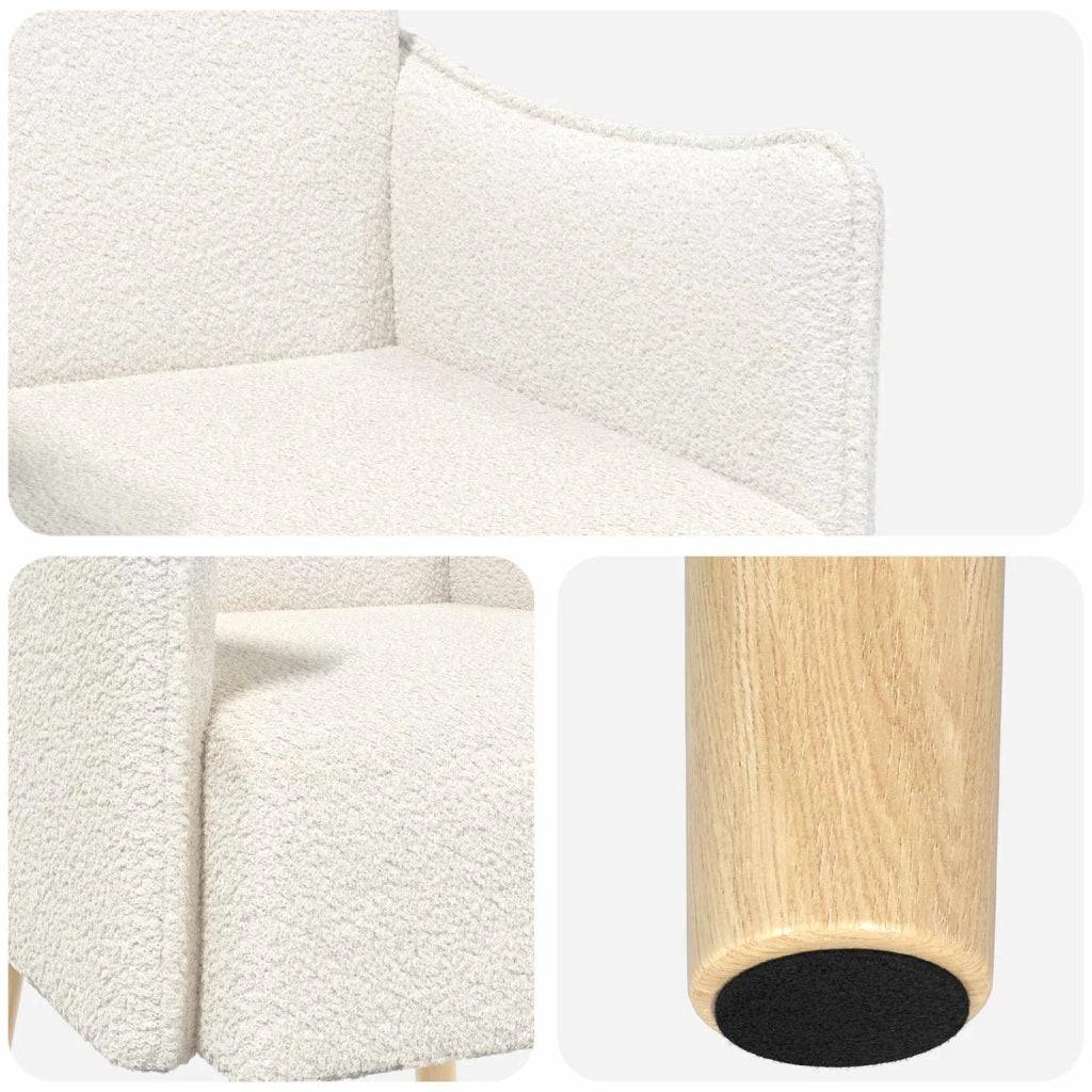 Sedia d'accento Crema Bouclé 42044824