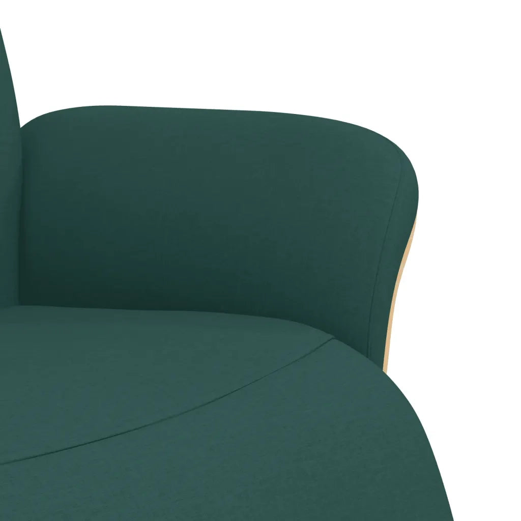 Divano Sedia-Poltrona Reclinabile con Poggiapiedi Verde Scuro in Tessuto 123793
