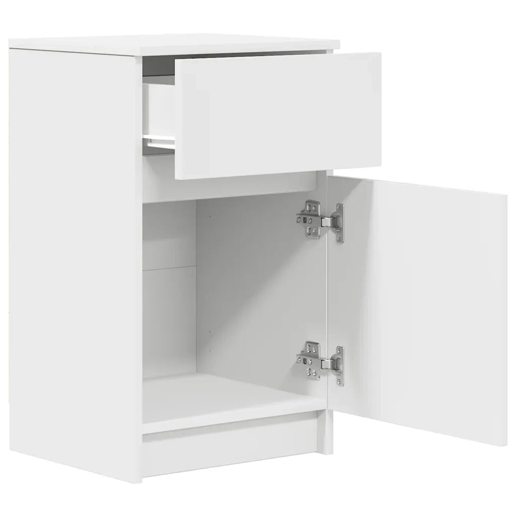 Comodino Bianco 39x35x65 cm in Legno Multistrato 861319